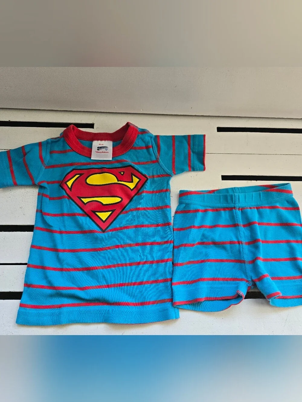 Hanna Andersson Blue & Red Superman Stripe Costume Set